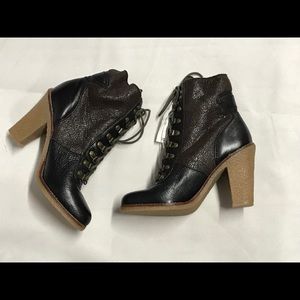 Sam Edelman Leather Lace Up Ankle Boots 7